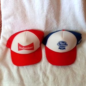 Budweiser & Pabst beer hats low profile